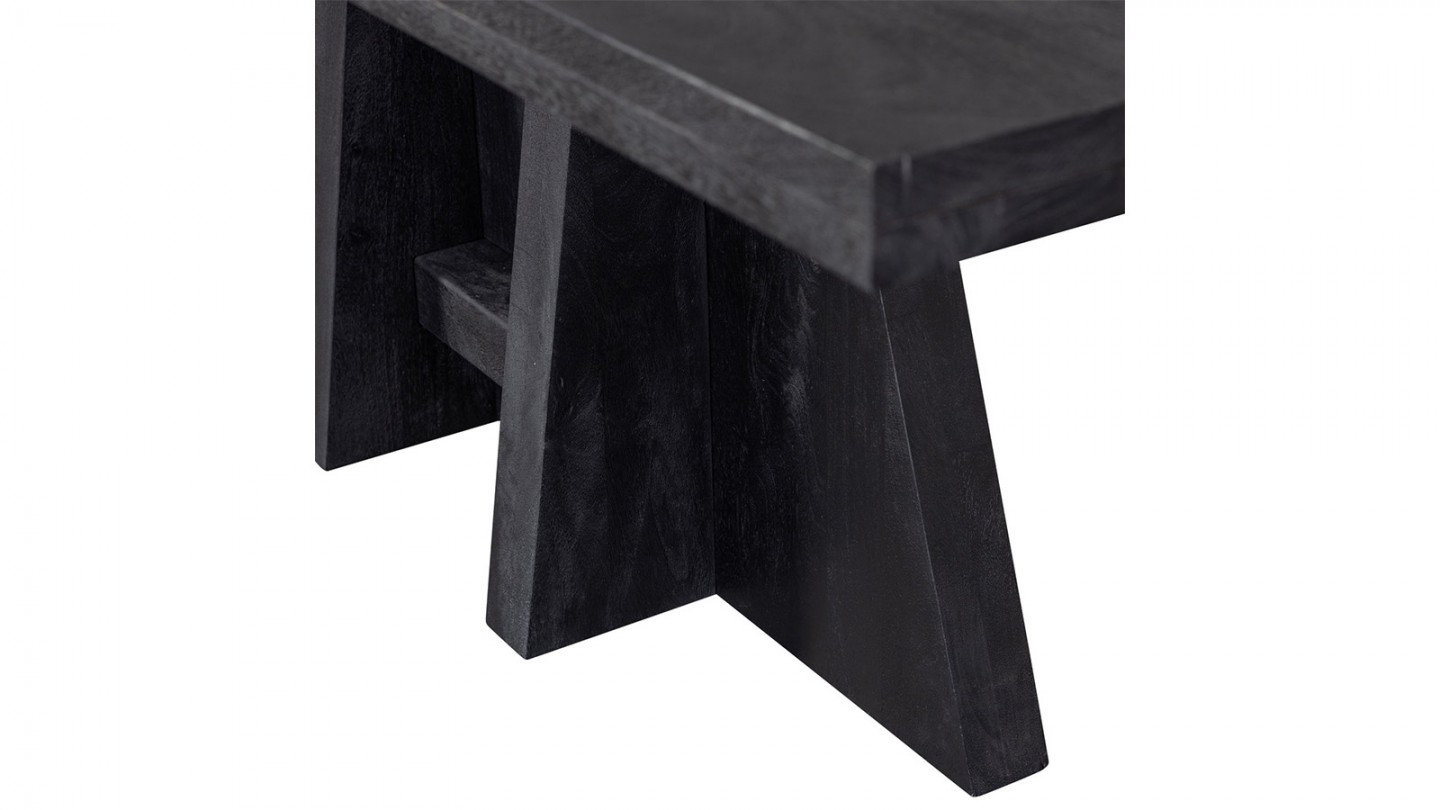 Table à manger noire en bois de manguier 180x100 cm - Kean