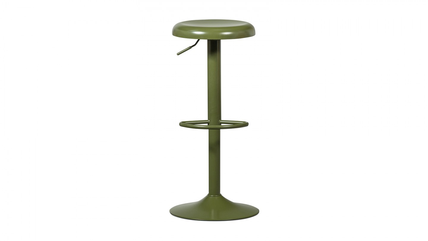 Tabouret de bar en métal vert kaki - Isaac