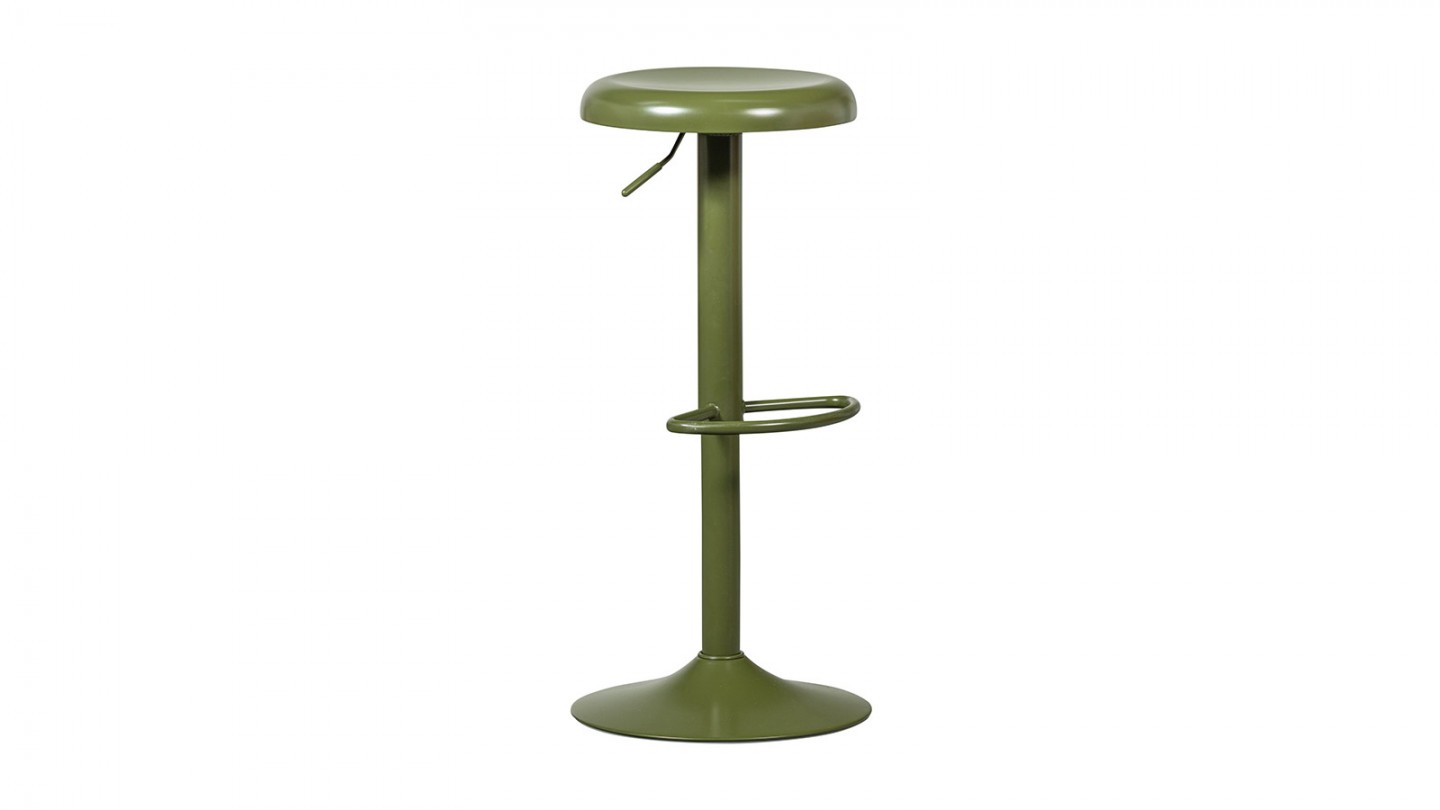 Tabouret de bar en métal vert kaki - Isaac