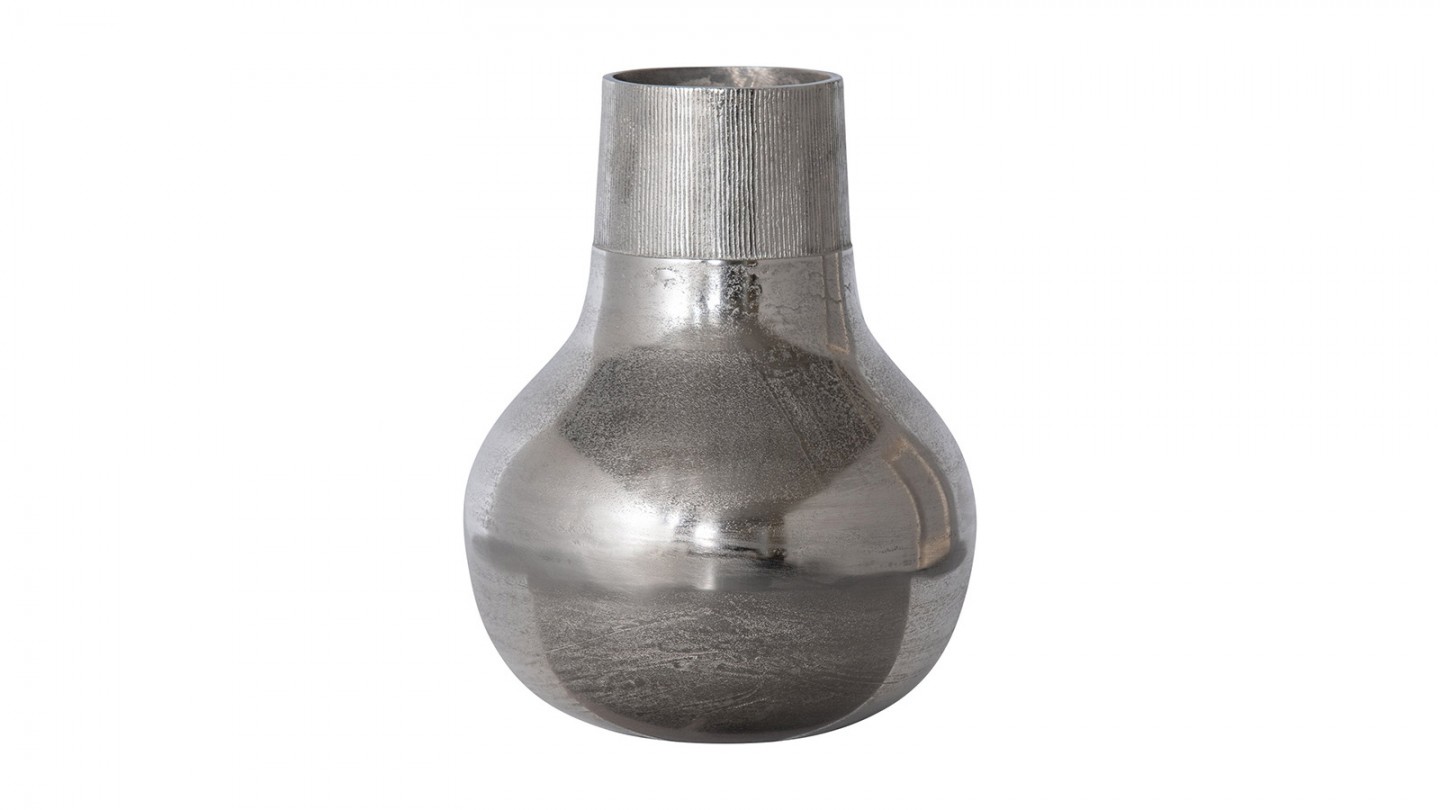 Vase XL en métal argent - Metal