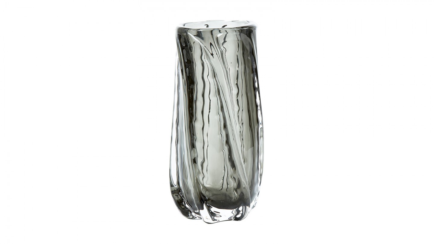 Vase en verre soufflé gris anthracite 27cm - Paragon