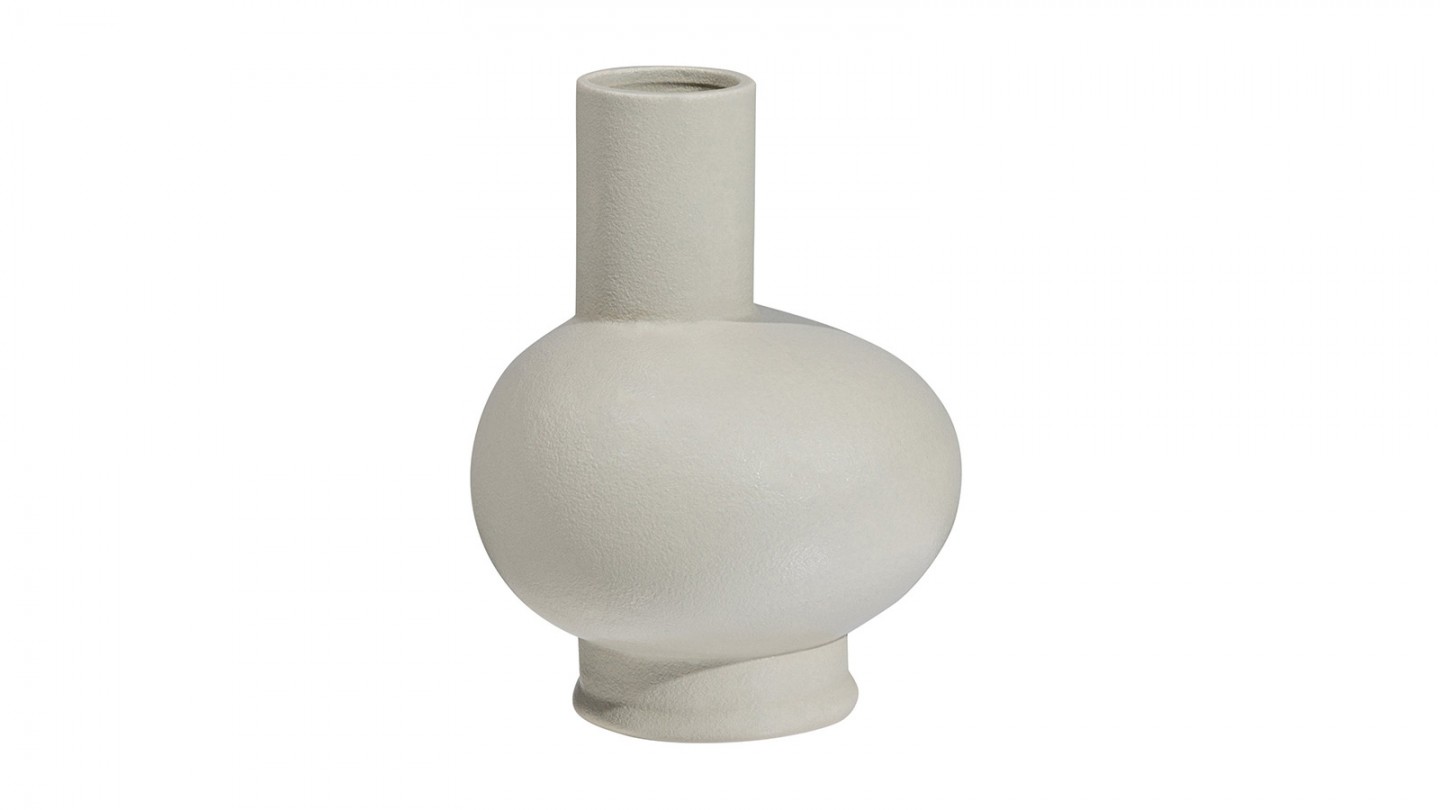 Vase en porcelaine beige 22 cm - Tank