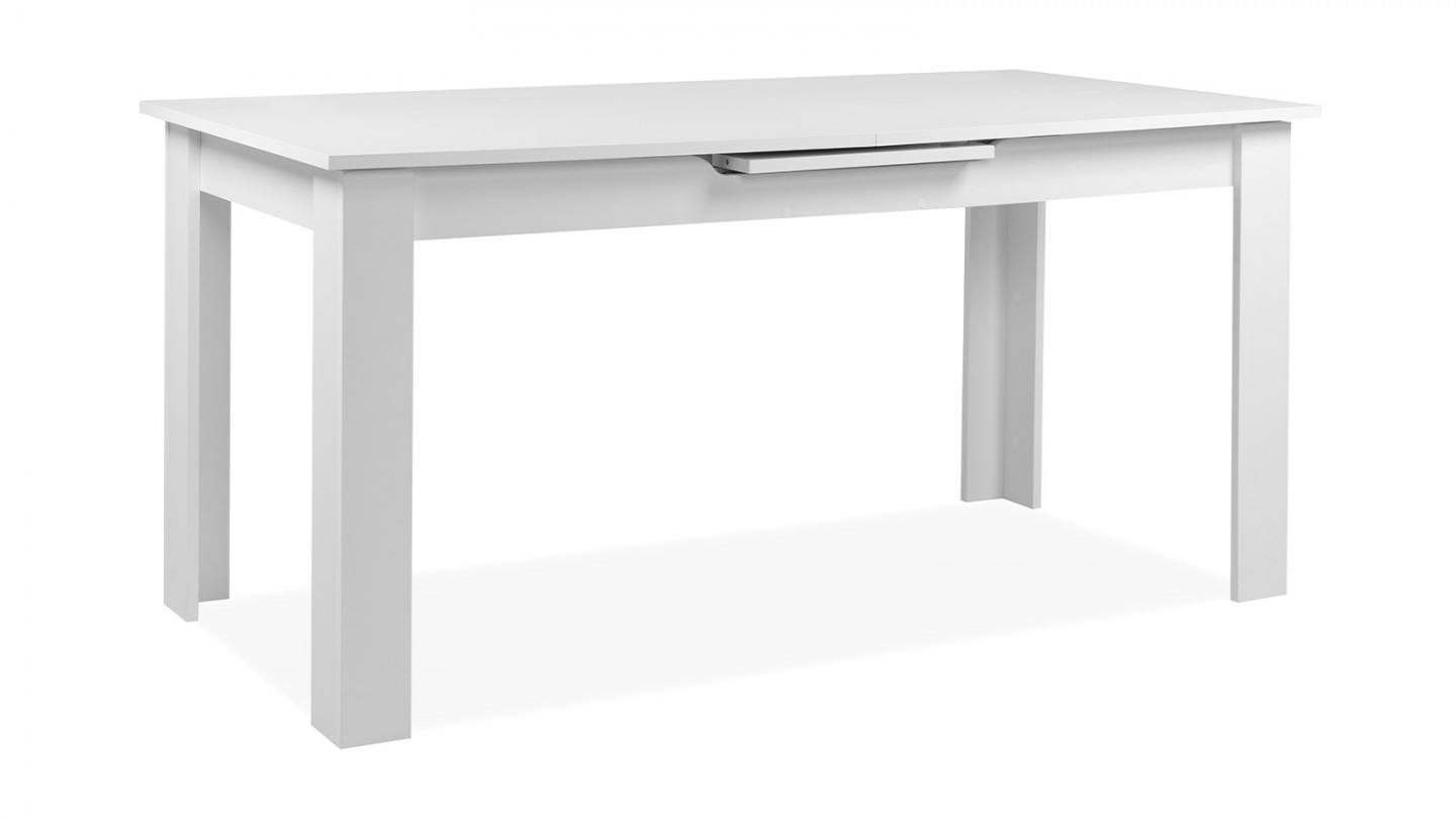 Table à manger extensible 6/8 personnes blanche 160/200 cm - Lars