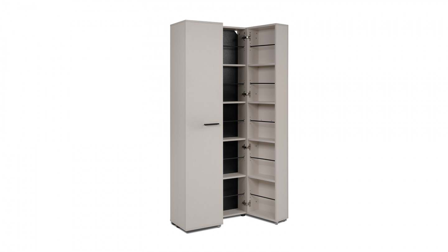 Armoire à chaussures 2 portes beige 74 cm - Nuria