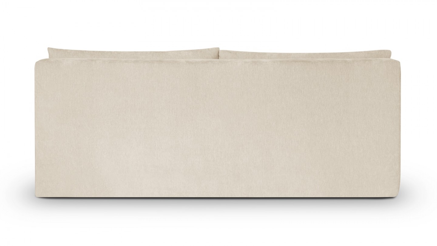 Canapé convertible 3 places avec coffre de rangement en tissu chenille beige - Jasper