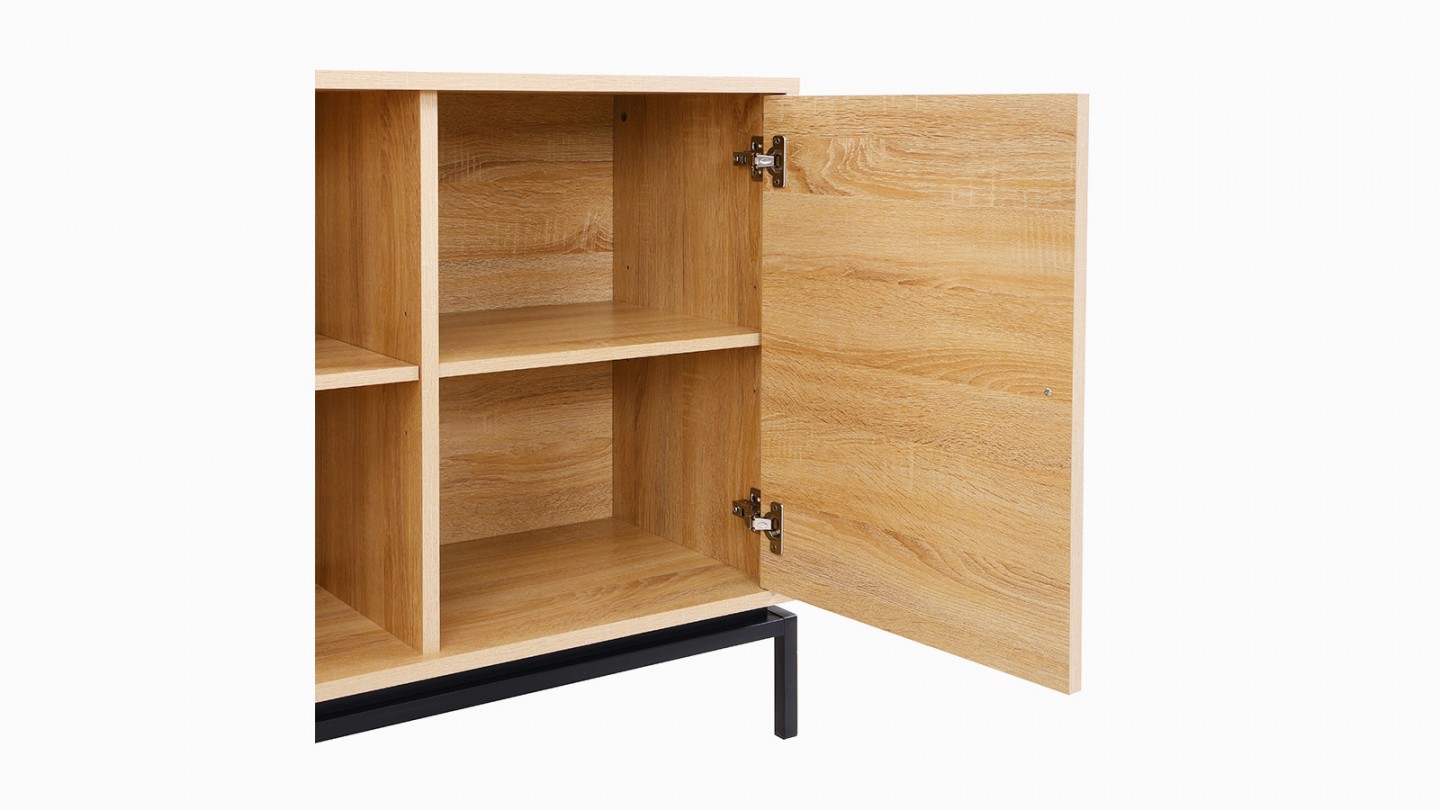 Buffet 4 portes effet bois 180 cm - Talia