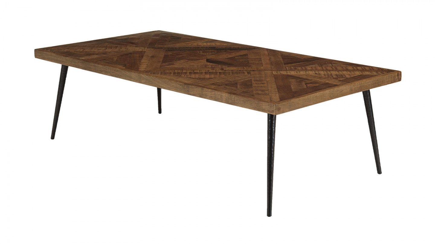 Table basse rectangulaire 135cm en bois recyclé - Kiara