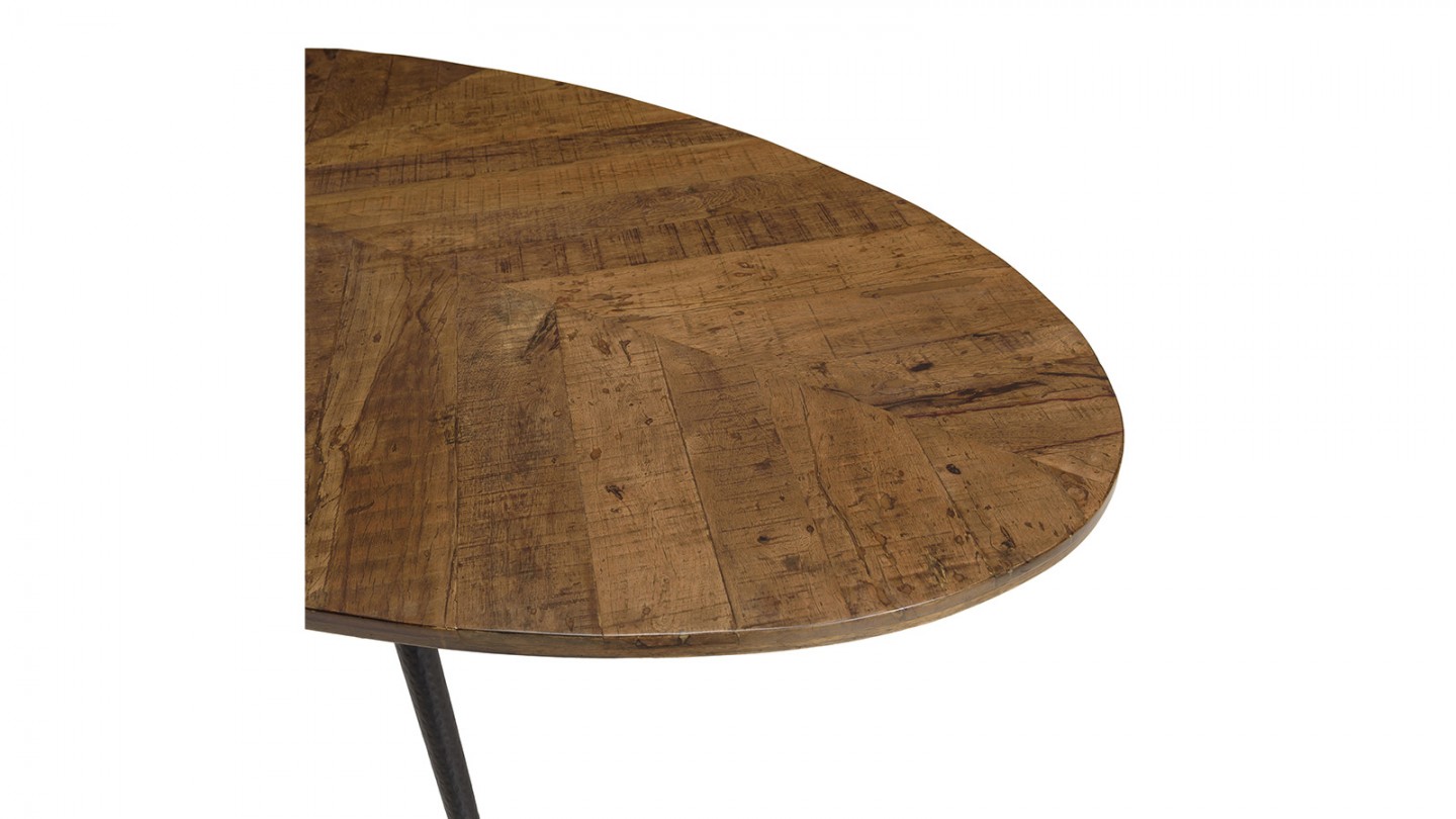 Table à manger ovale en bois recyclés 240 cm - Kiara