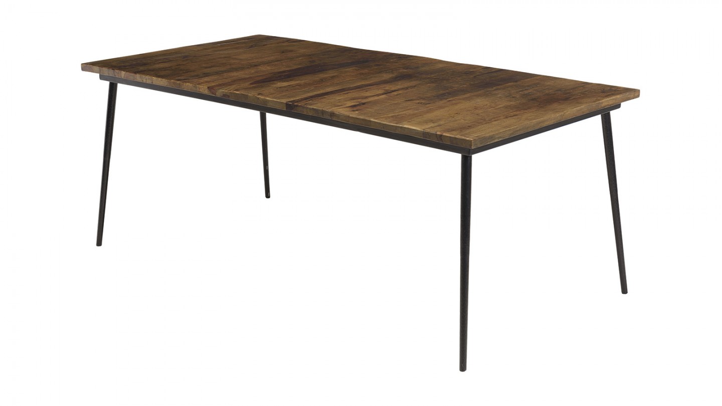 Table à manger rectangulaire en bois recyclé 200 cm - Kiara