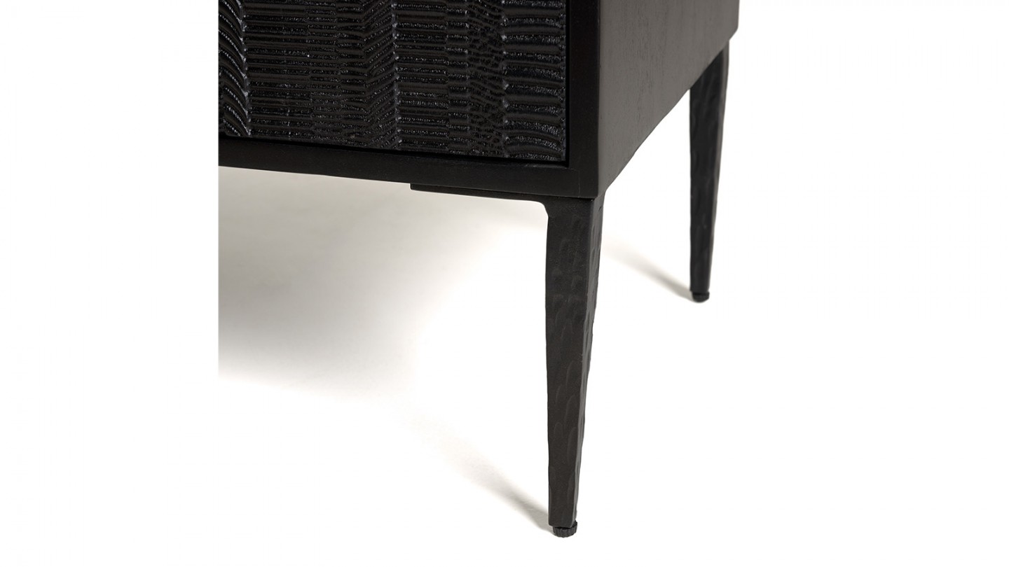 Buffet en manguier noir 4 portes sculptées 175cm - Gloria