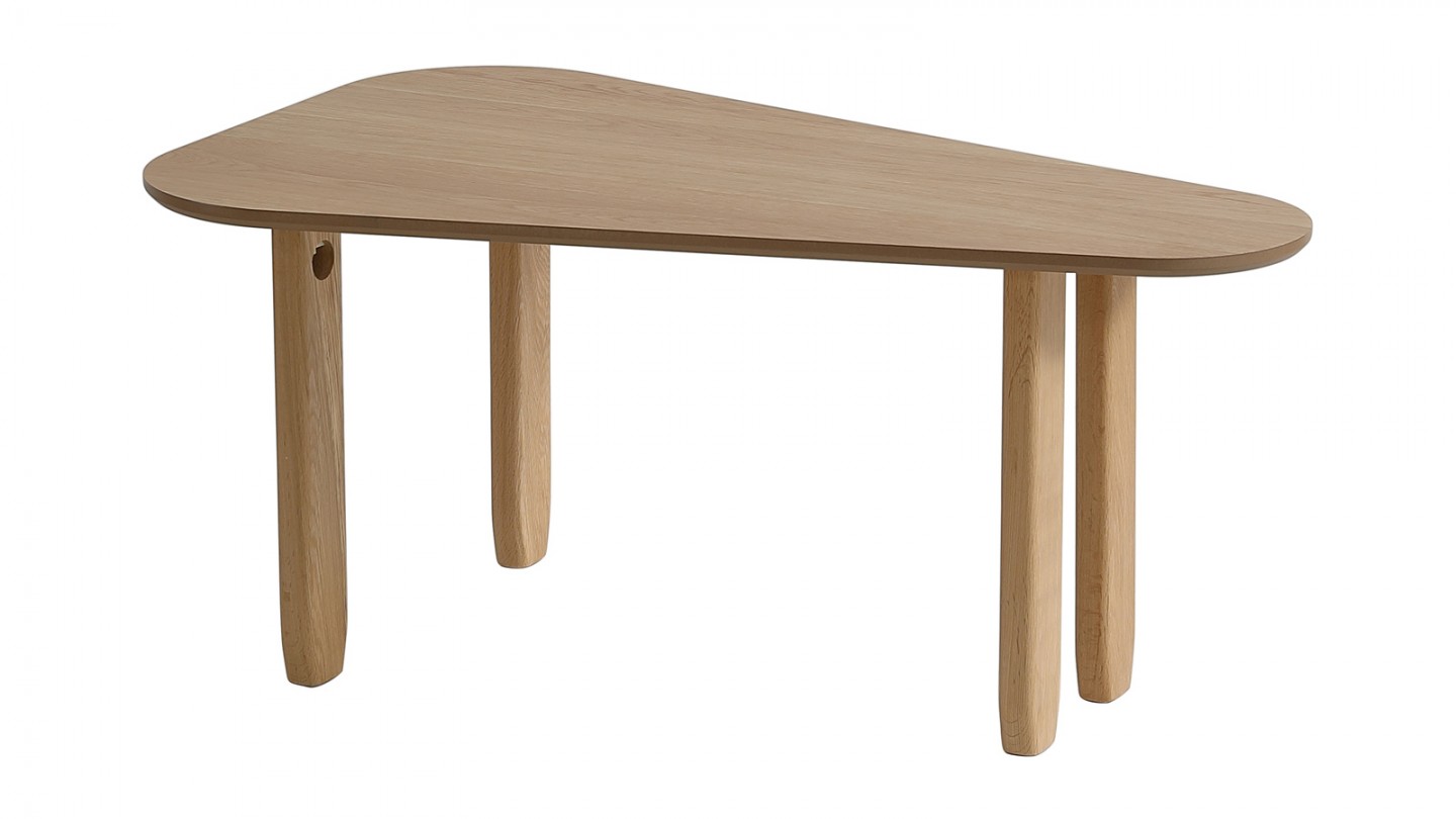 Table basse organique en bois placage chêne 100 cm - Galia