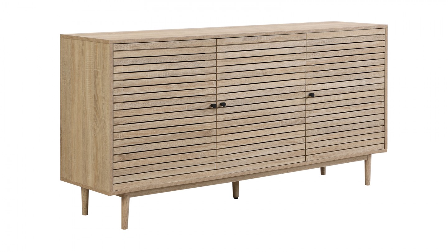 Buffet 3 portes couleur chêne 160 cm - Tivoli