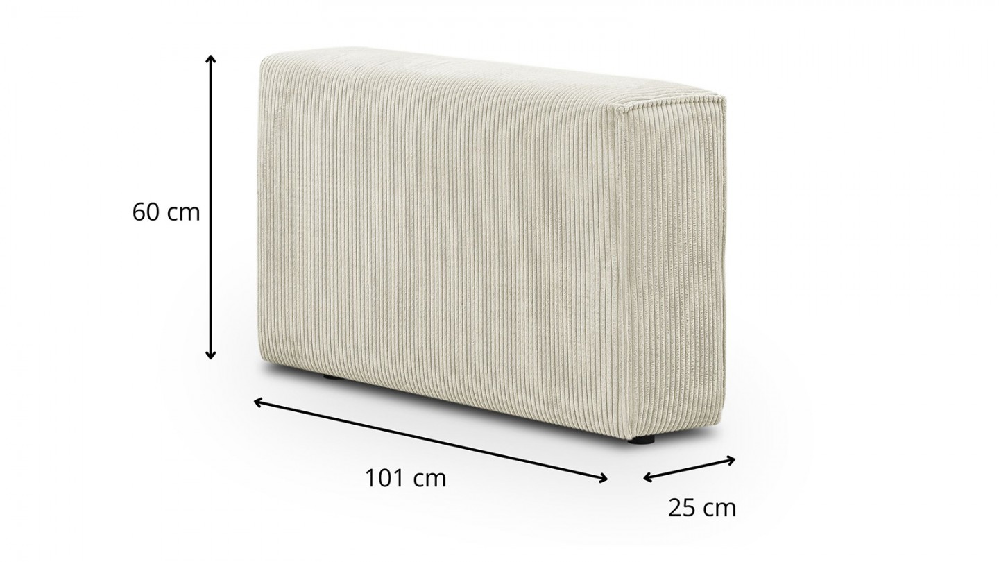 Canapé modulable 5 places en velours côtelé beige - Harper Mod