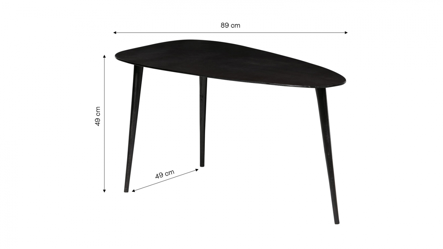 Lot de 2 tables gigognes en métal noir - Collection Abby - BePureHome