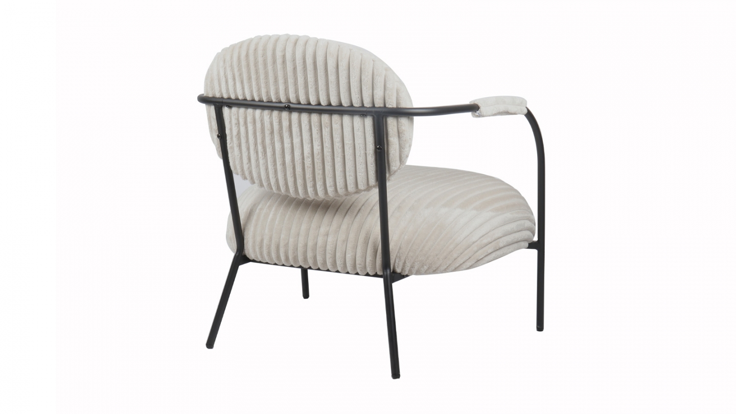 Fauteuil en velours côtelé beige - Léon