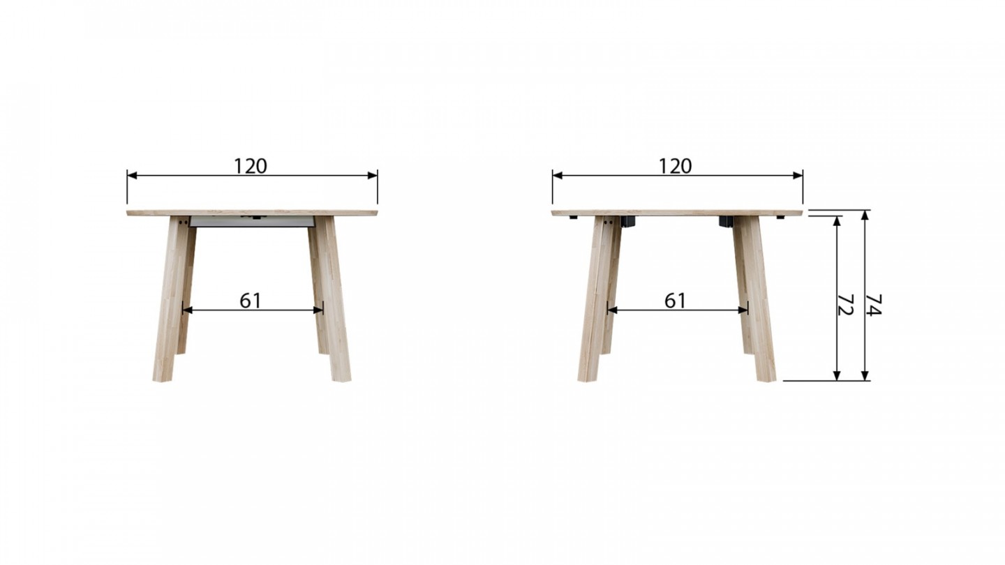 Table à manger ronde extensible en chêne - Collection Lange - Woood