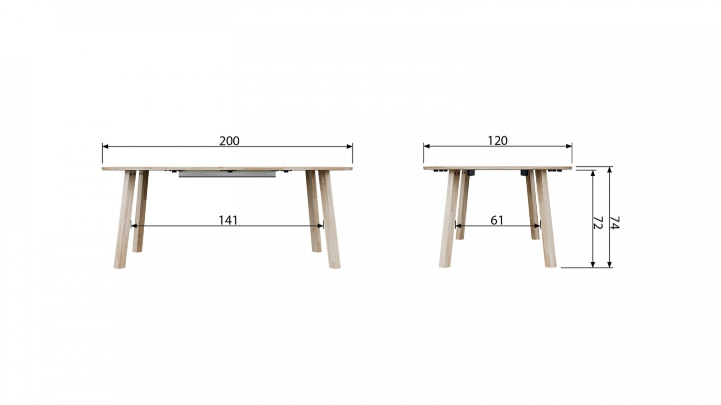 Table à manger ronde extensible en chêne - Collection Lange - Woood