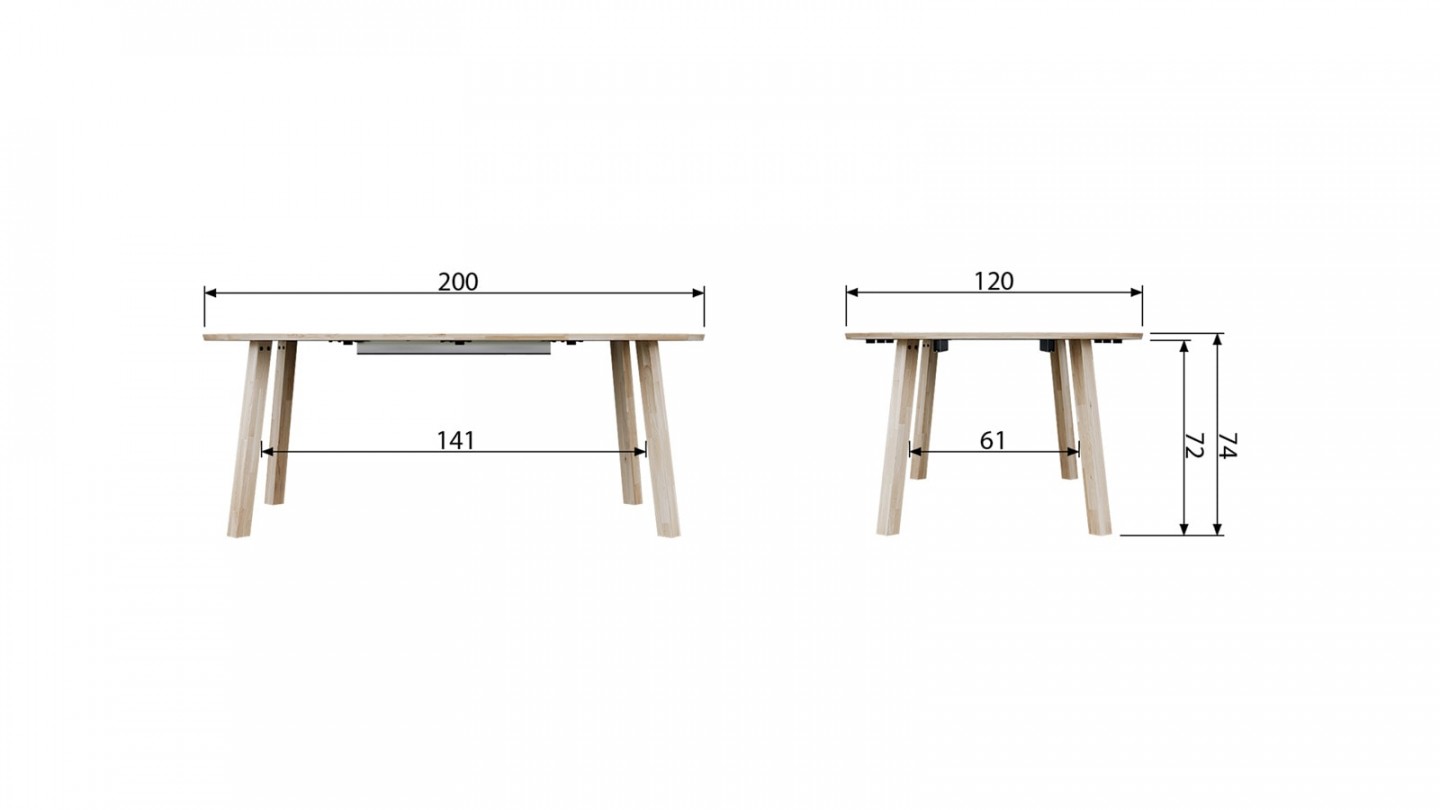 Table à manger ronde extensible 120/200 cm en chêne - Lange - Homifab