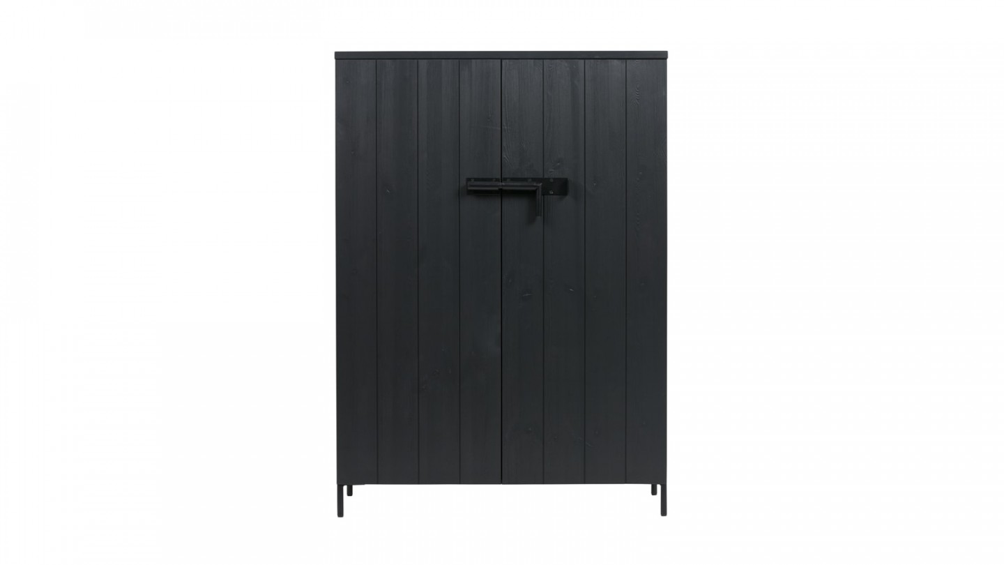 Armoire 2 portes en pin noir - Collection Bruut - Vtwonen