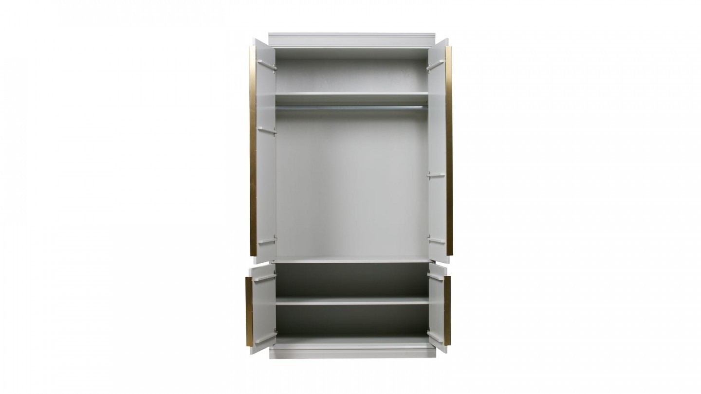 Armoire 62cm 2 portes en pin blanc - Collection Organize BePureHome