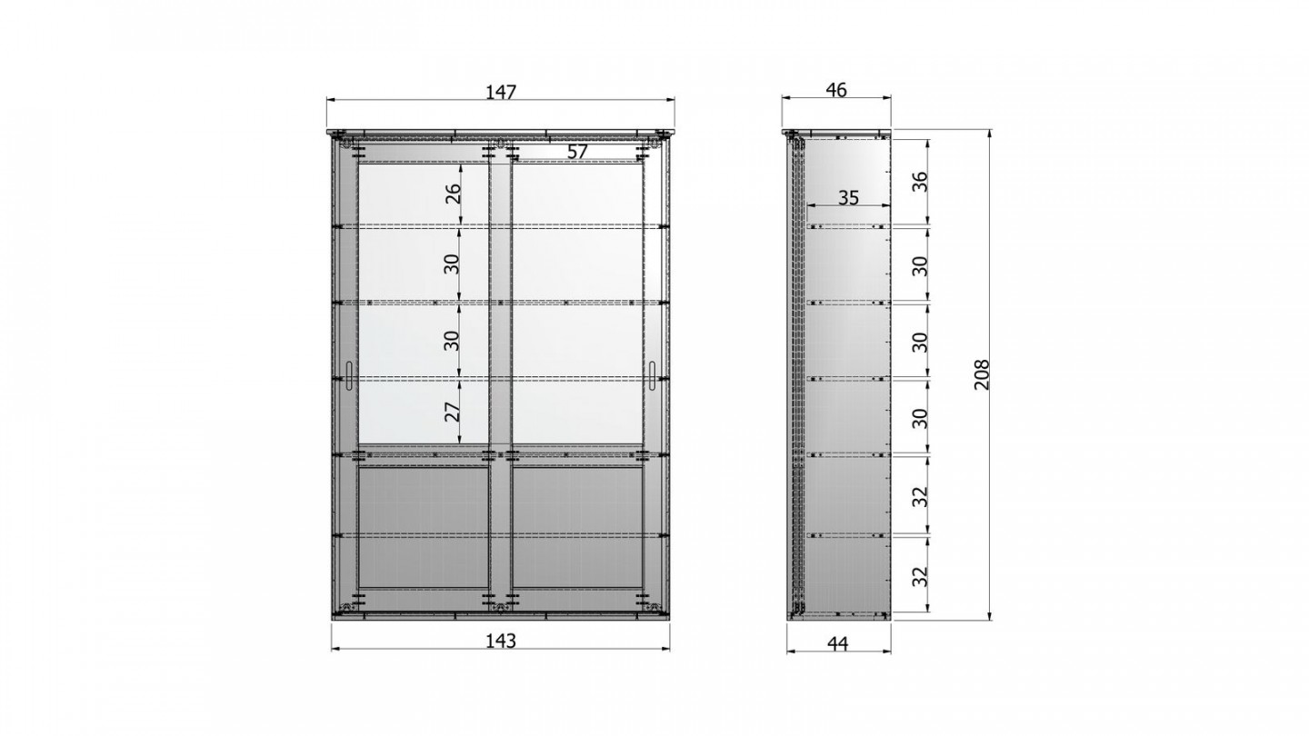 Armoire 2 portes en pin blanc - Collection Vince - Woood