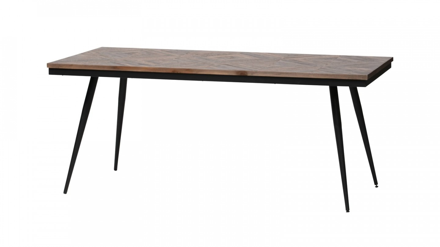 Table à manger en bois et métal 180x90cm - Collection Rhombic - BePureHome