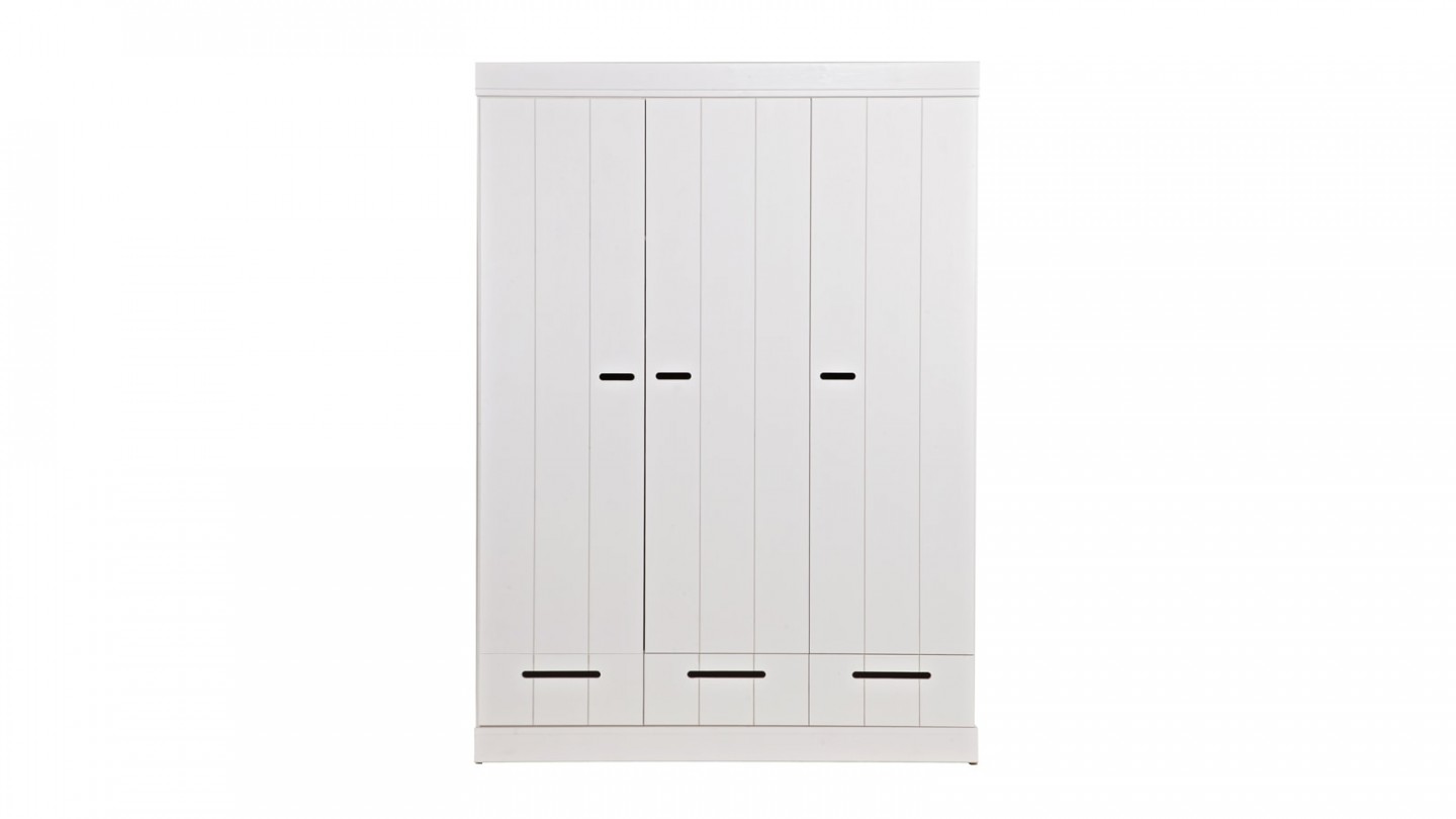 Connect Armoire 3 Portes + Tiroirs Blanc