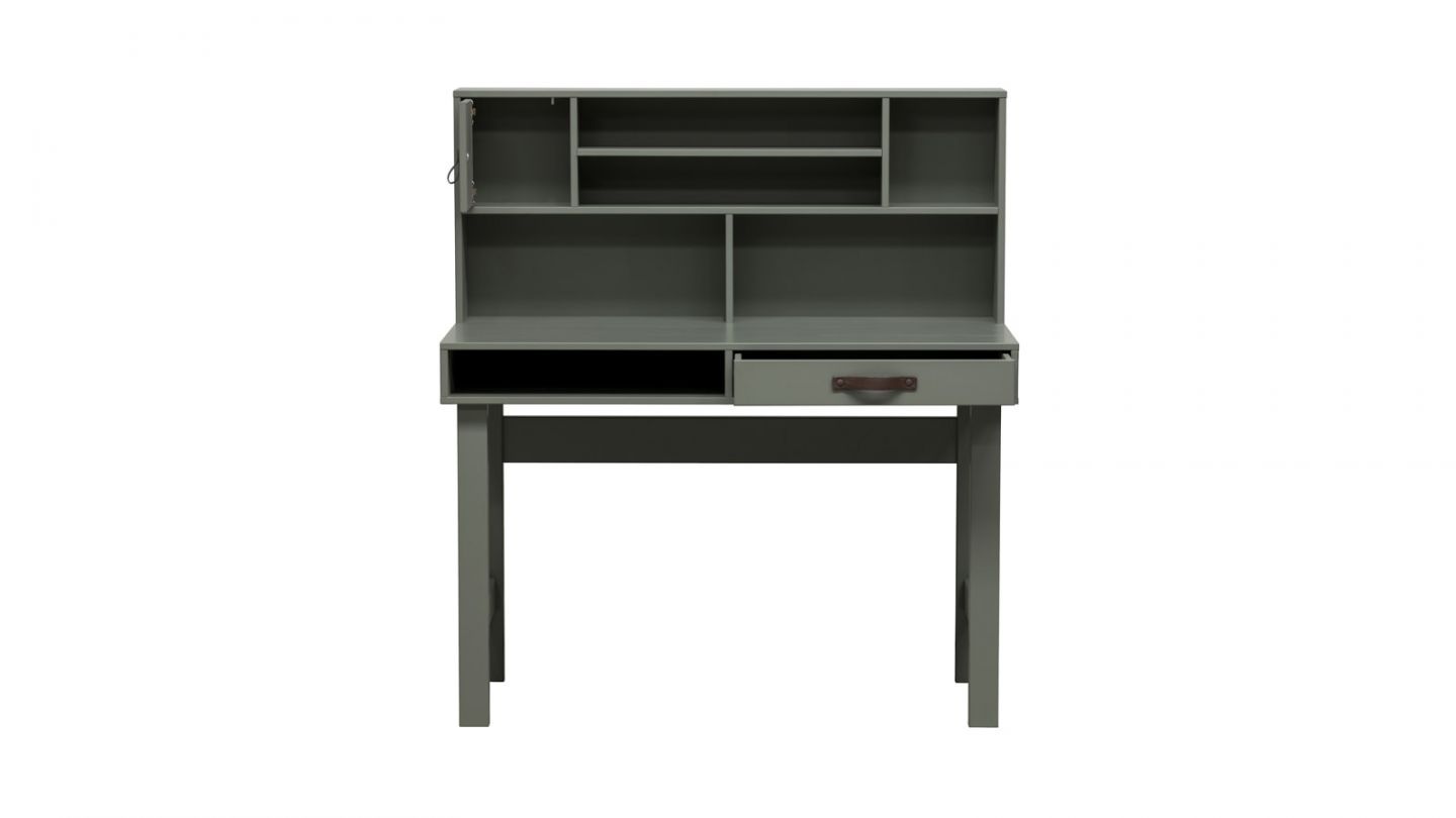 Bureau avec rangements en bois vert - Collection Stage - Vtwonen