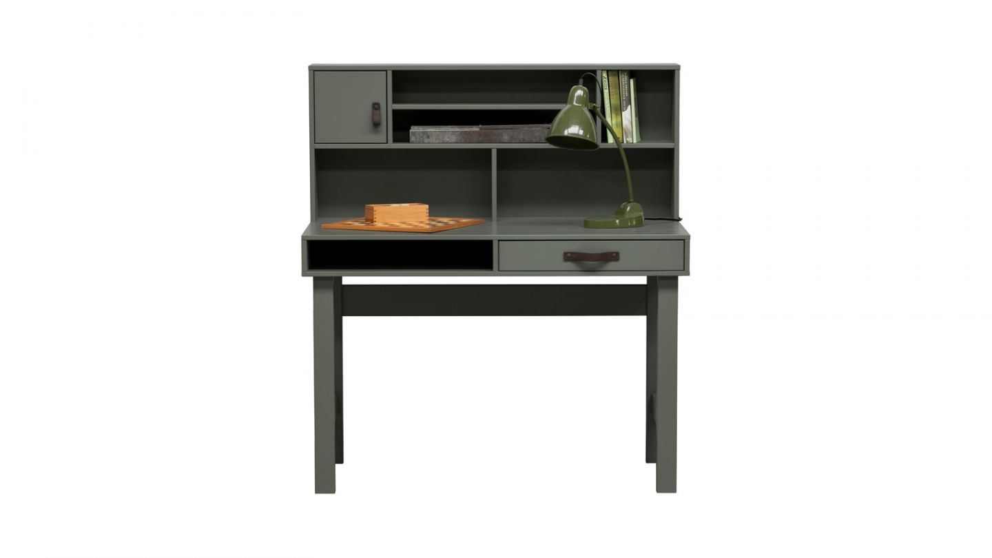 Bureau avec rangements en bois vert - Collection Stage - Vtwonen