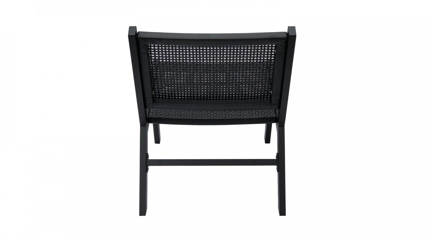 Fauteuil en tissage et métal noir - Collection Puk - Woood