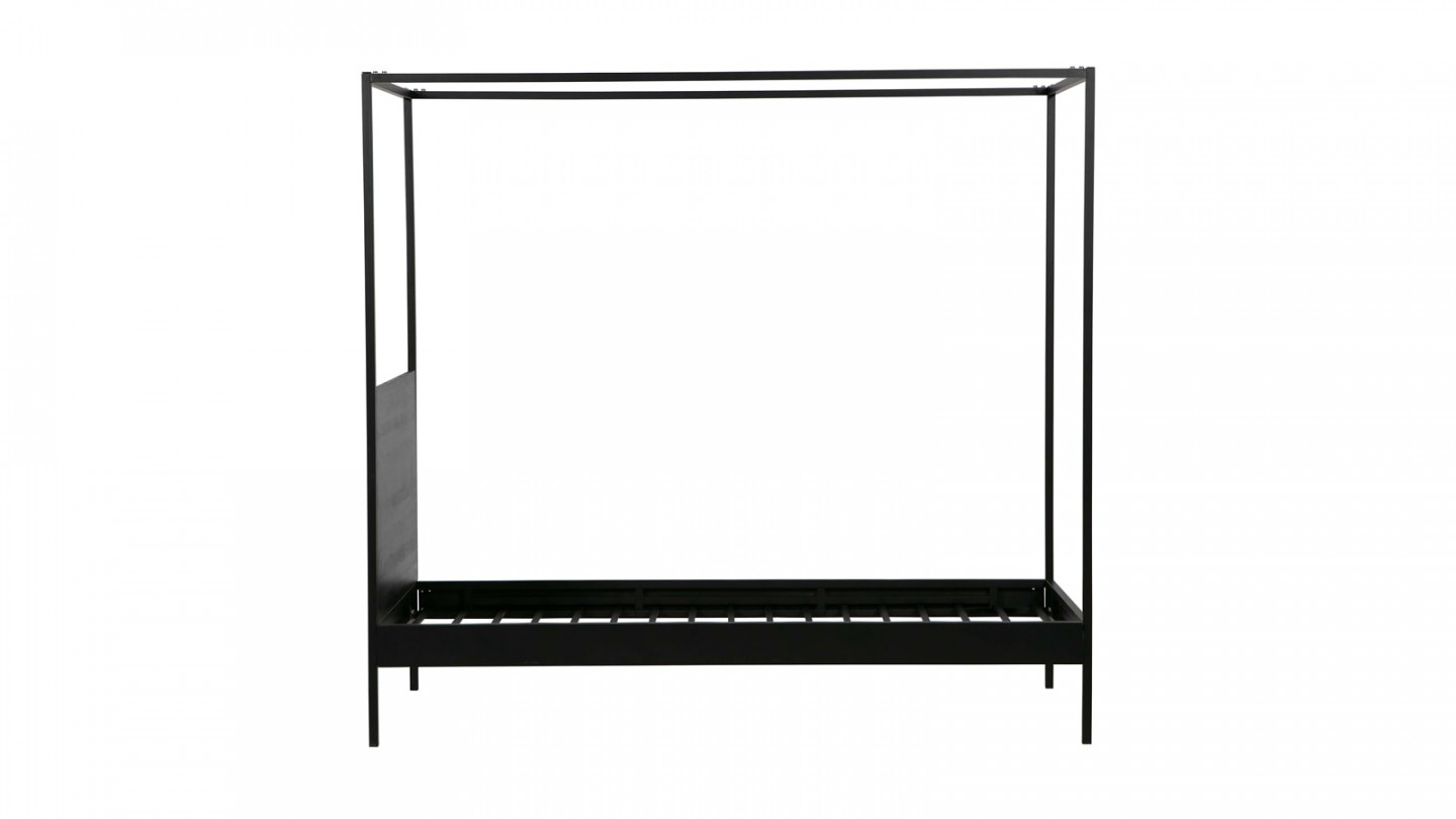 Lit baldaquin enfant 90x200cm en métal noir - Dani - Woood