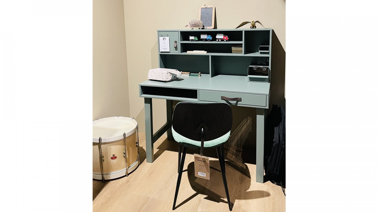 Bureau avec rangements en bois vert - Collection Stage - Vtwonen