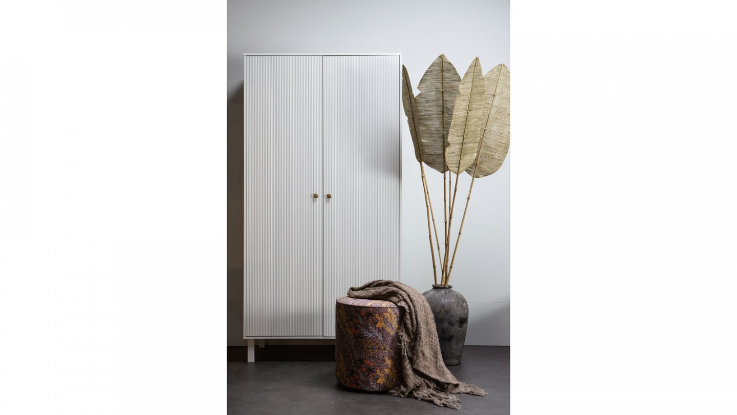 Armoire 2 portes en pin gris nuage - Madu - Woood