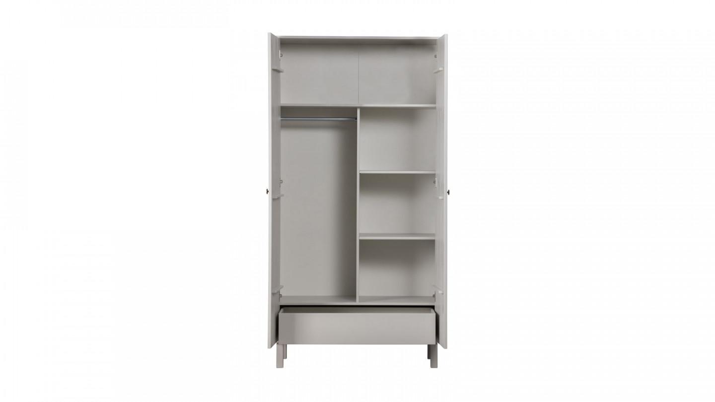 Armoire 2 portes en pin gris nuage - Madu - Woood