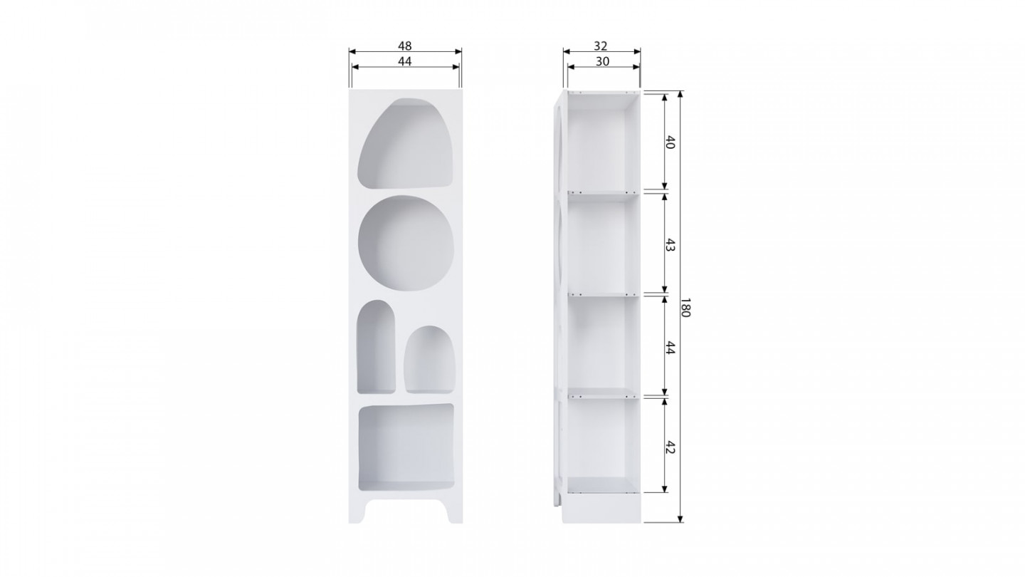 Etagère blanche style wabi-sabi taille Small - Caz - Woood