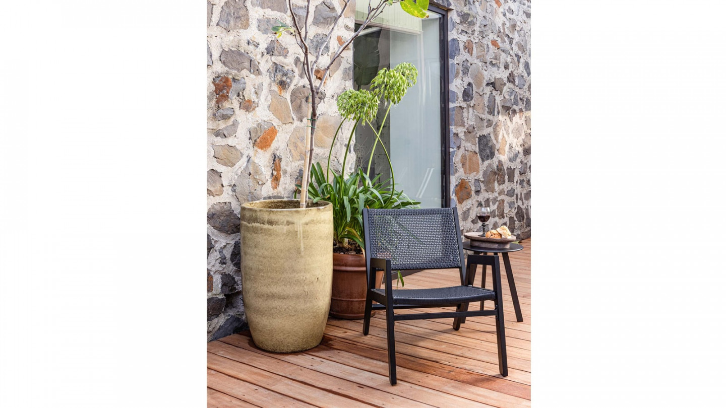 Fauteuil de jardin en aluminium noir - Pem - Woood