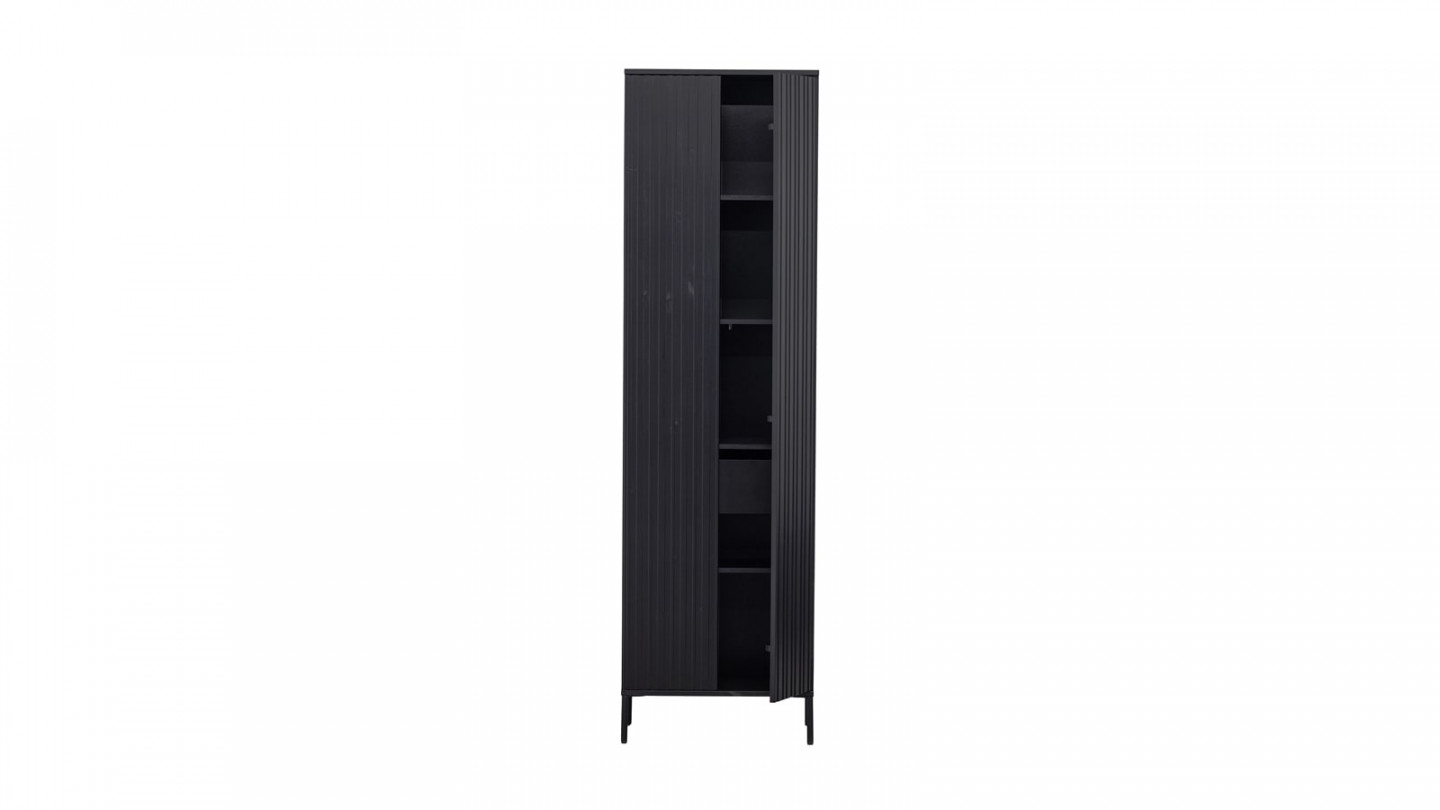 Armoire 2 portes en pin noir - Gravure - Woood