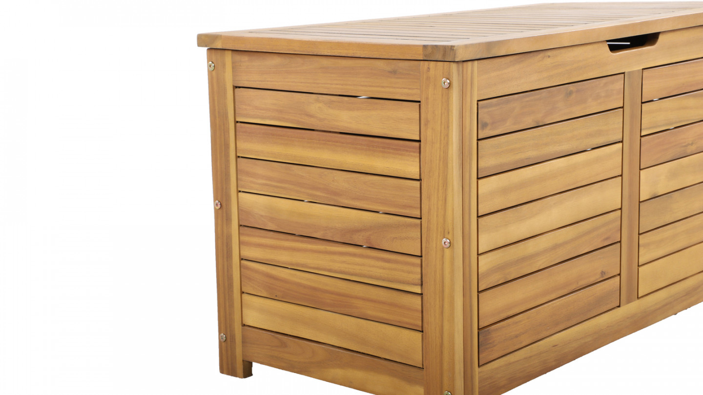 Coffre boîte meuble de jardin rangement 75 x 75 x 58 cm bois d'acacia  solide 02_0013046