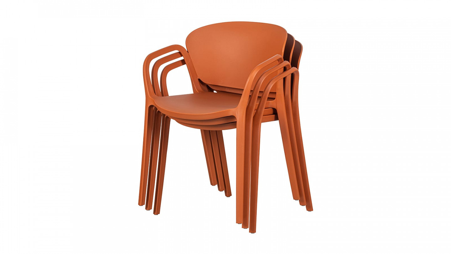 Chaise de jardin design en résine terracotta - Bent