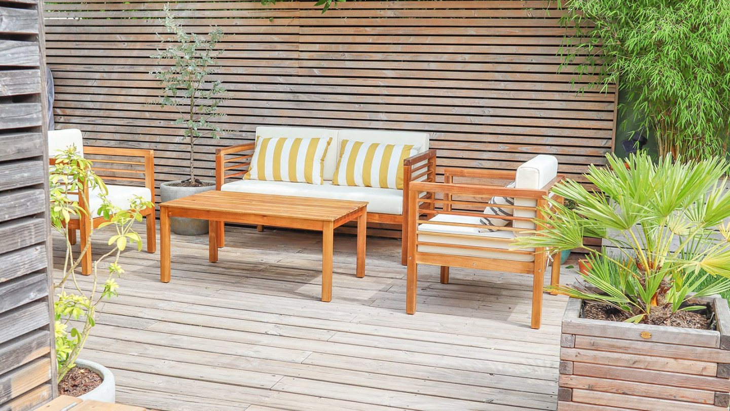 Table pliante en acacia 130 x 65 cm - Mobilier pour le jardin