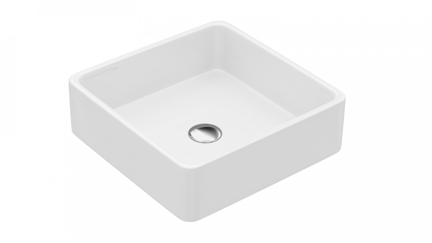 Meuble de salle de bains 90 cm Chêne clair - 1 tiroir - vasque carrée - Loft