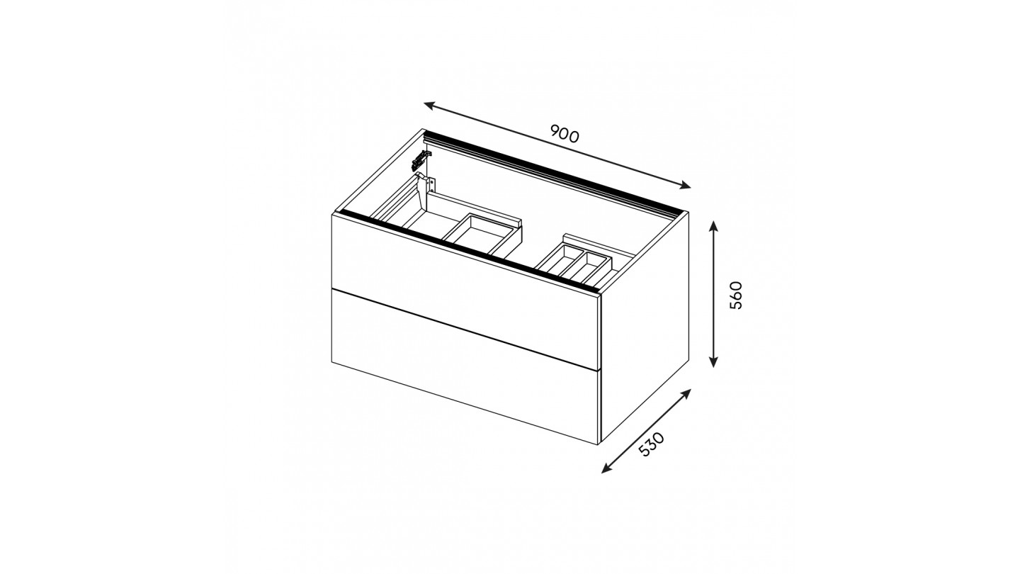 Meuble de salle de bain suspendu vasque integree 90cm 2 tiroirs Vert olive- miroir - Loft