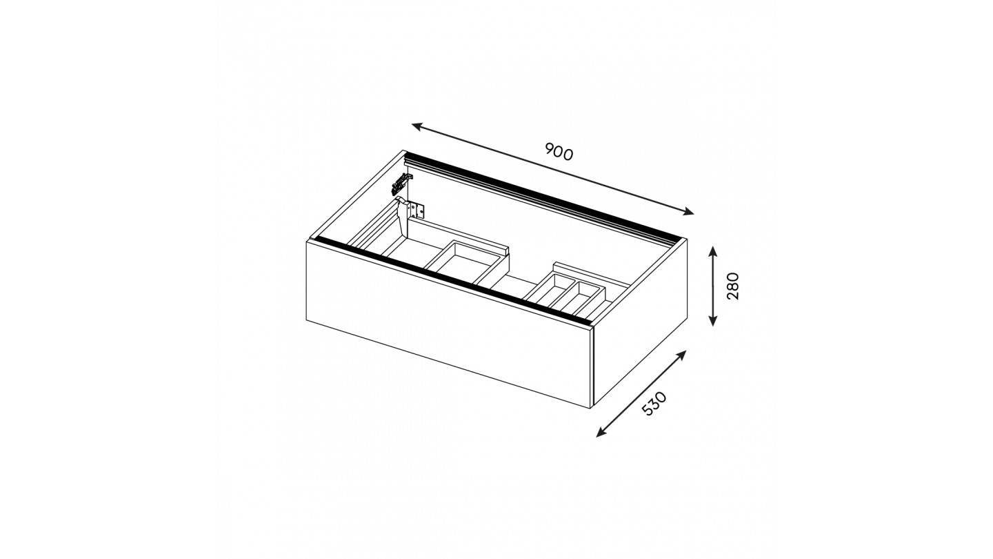 Meuble de salle de bains 90 cm Béton taloché - 1 tiroir - vasque carrée + miroir + demi-colonne ouverture à gauche - Loft