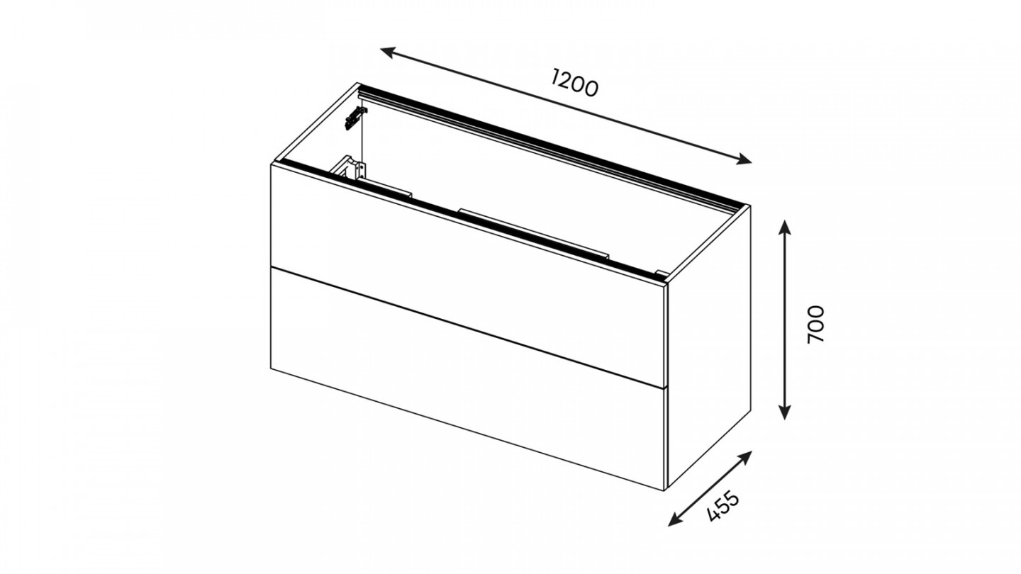 Meuble de salle de bain suspendu avec pieds double vasque intégrée 120cm 2 tiroirs Ardoise métallisée + miroir - Chango