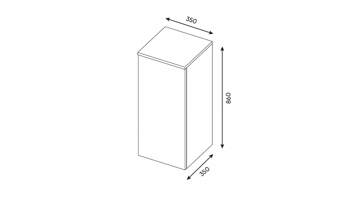 Meuble de salle de bain suspendu vasque intégrée 90cm 1 tiroir façon Béton + miroir + colonne ouverture gauche - Swing