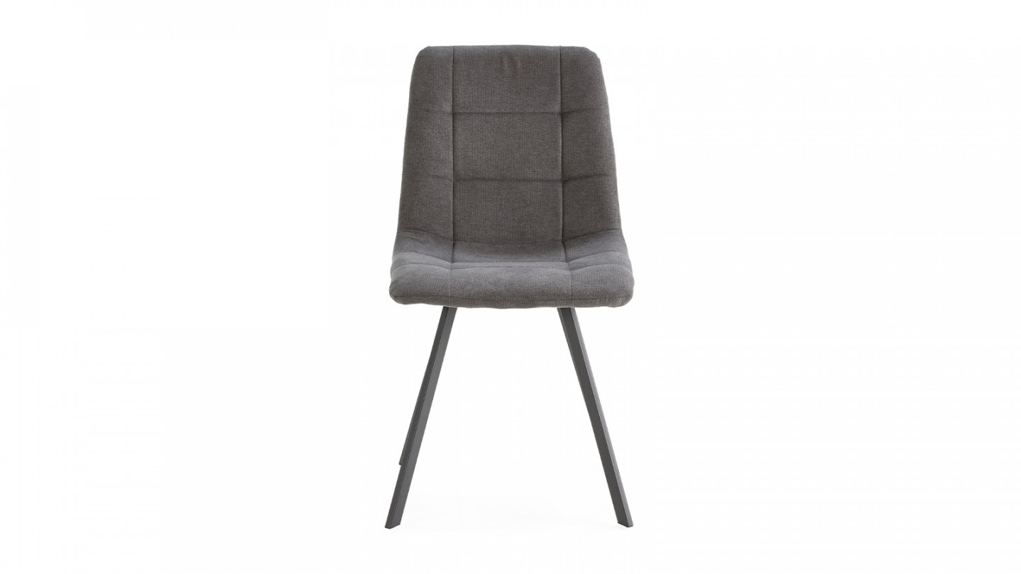Lot de 4 chaises en tissu gris foncé - Lila - Homifab