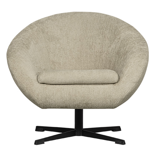 Fauteuil pivotant en tissu chenille vert pistache - Desert