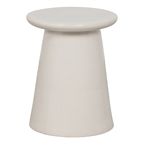 Table d'appoint conique en céramique blanche 35 cm - Button