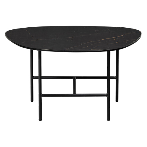 Table basse organique effet marbre noir 70 cm - Vajen