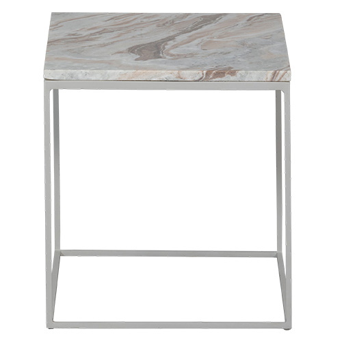 Table d'appoint carrée en marbre gris 40 cm - Mellow